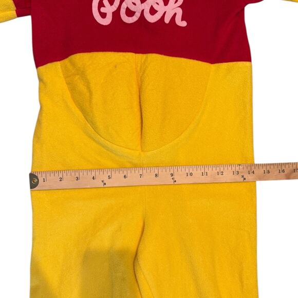 VTG Disney Catalog Winnie the Pooh Costume Fleece Hooded Jumpsuit Kids Size 4–6 - Picture 4 of 7